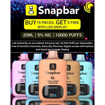 Snapbar 10KPF 5% Nic Disposable Vape (BUY 15 GET 5 FREE) W/ Led Display